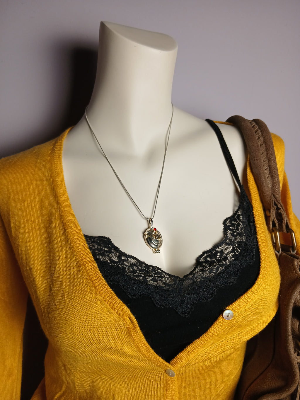 Yellow V-neck cardigan