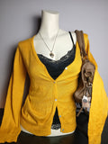 Yellow V-neck cardigan